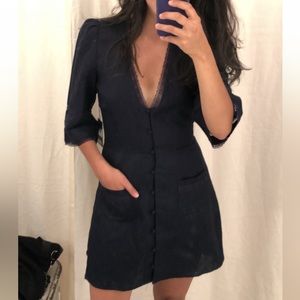 Reformation Linen v neck dress